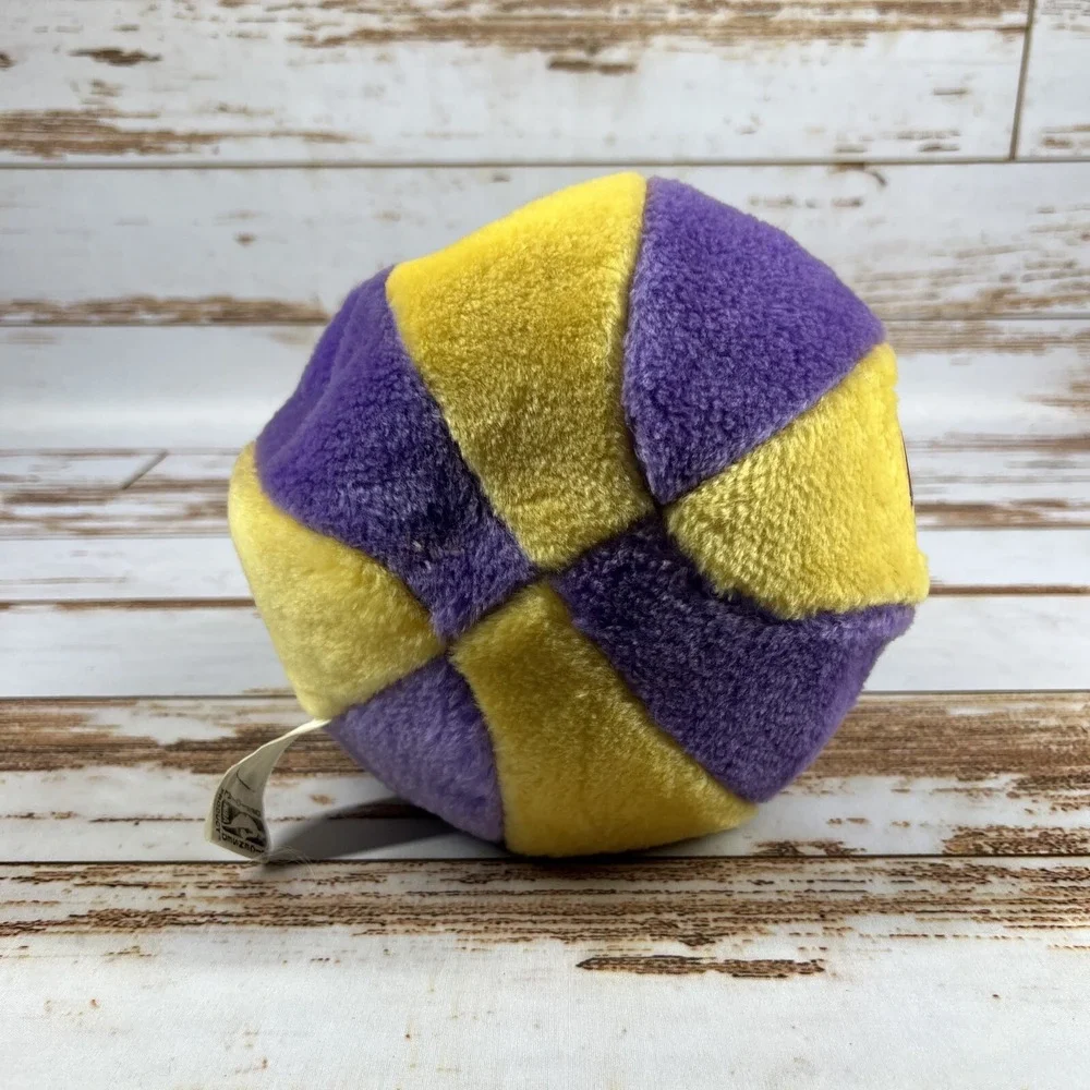 LA Lakers Round Plush Inflatable Basketball Sports Pillow Vintage 90s Used